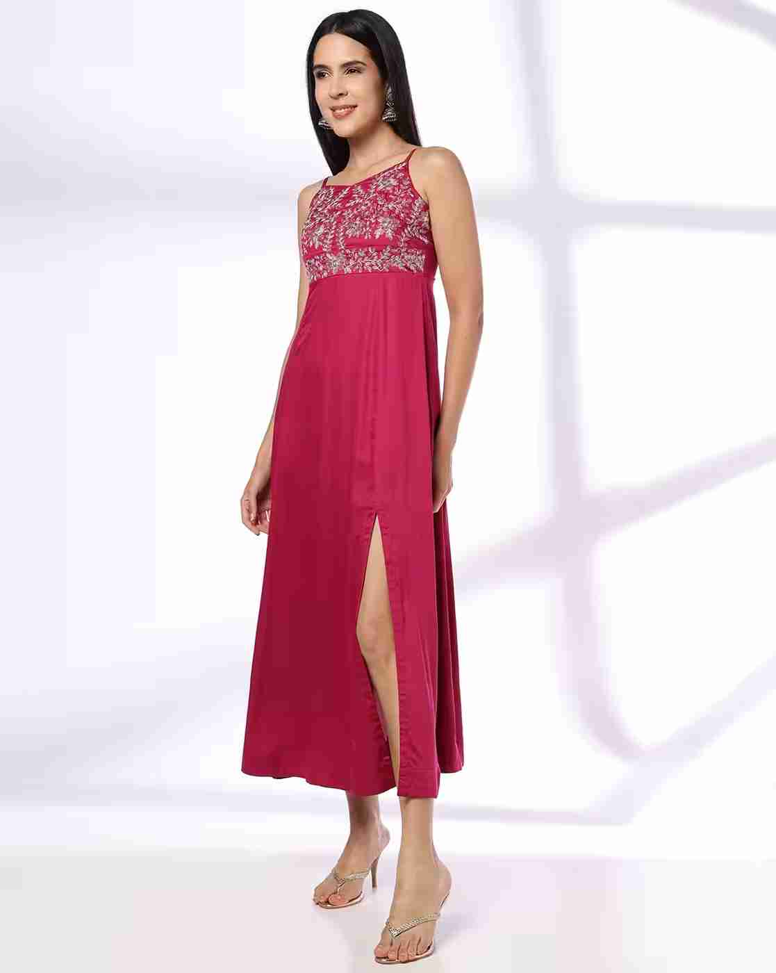 FUSION | Women Embroidered A-Line Dress|0
