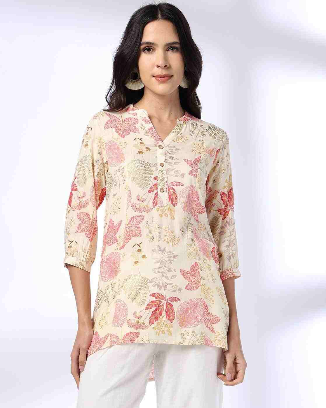 FUSION | Women Floral Print Straight Kurti|0