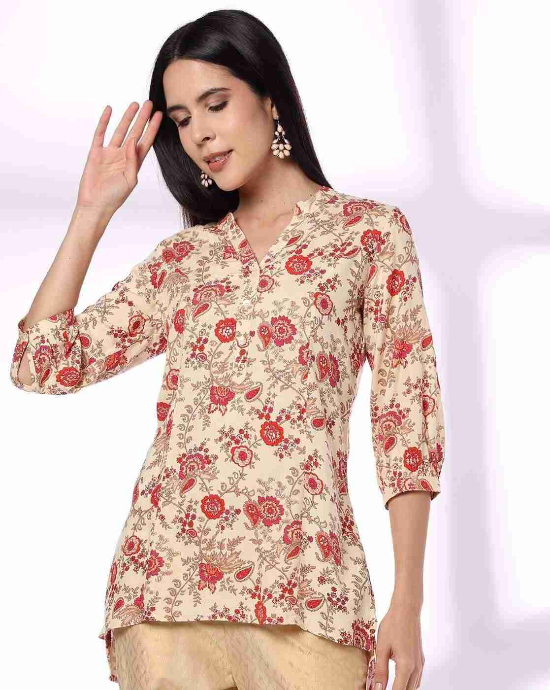 FUSION | Women Floral Print Straight Kurti|0