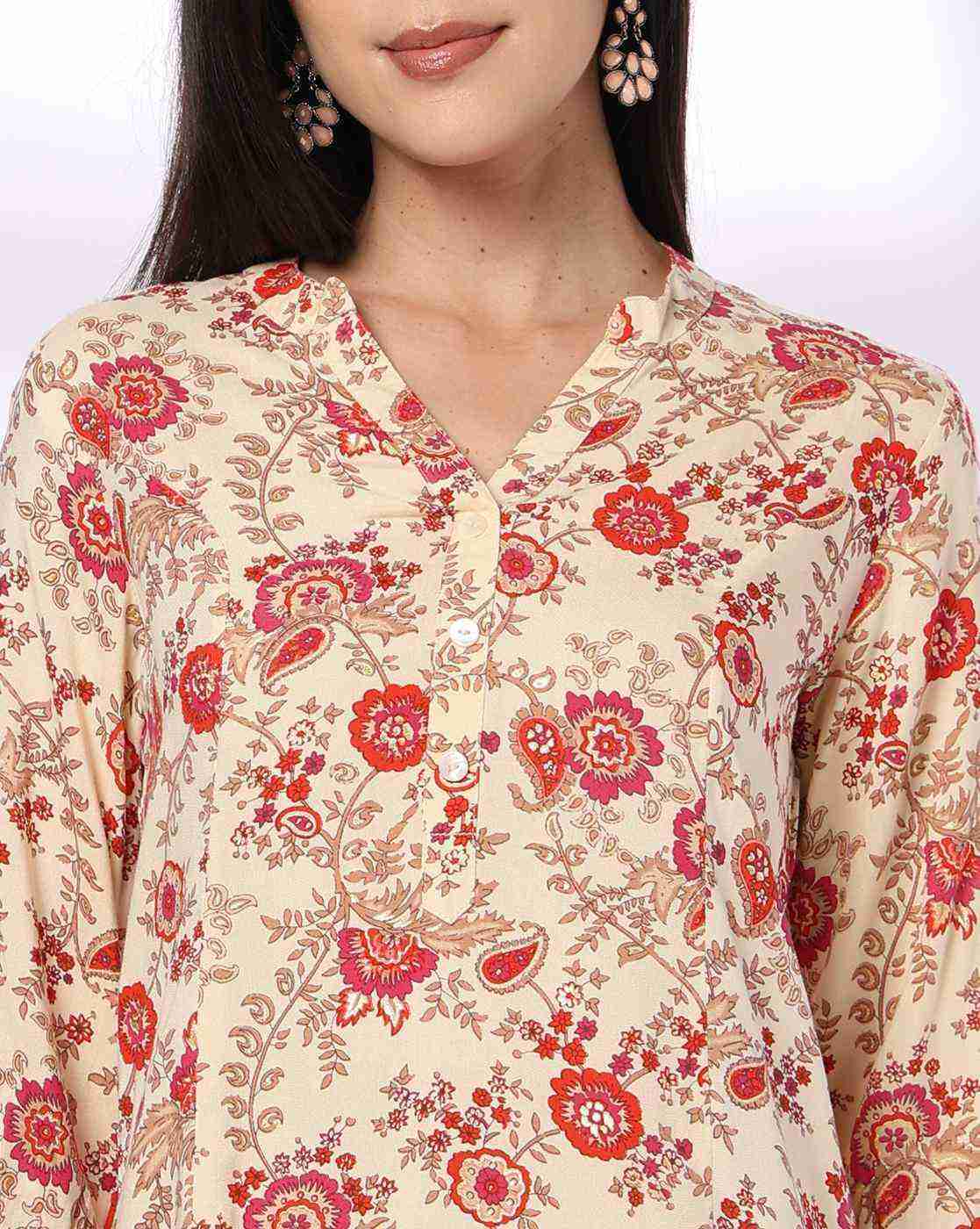 FUSION | Women Floral Print Straight Kurti|3