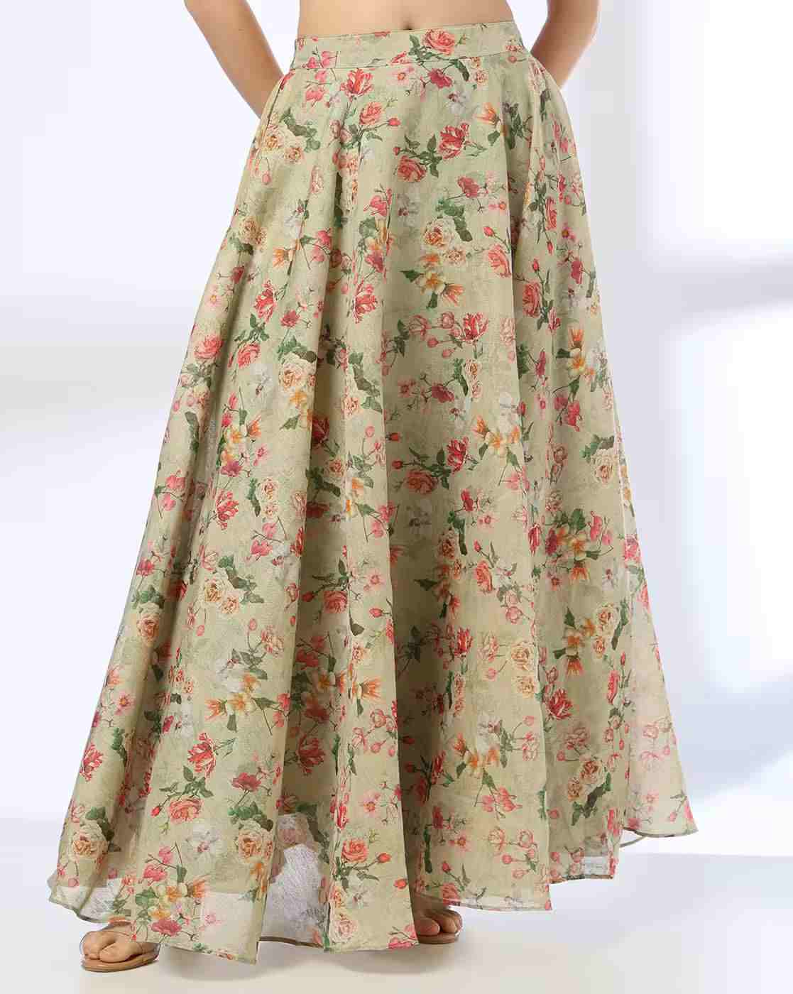FUSION | Women Floral Print Flared Skirt|0