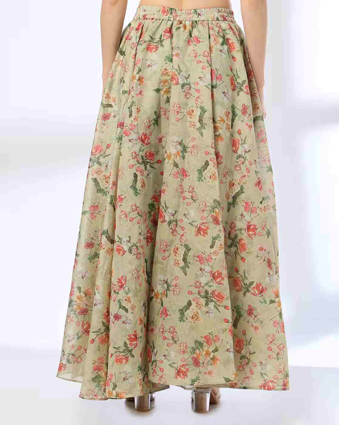 FUSION | Women Floral Print Flared Skirt|2
