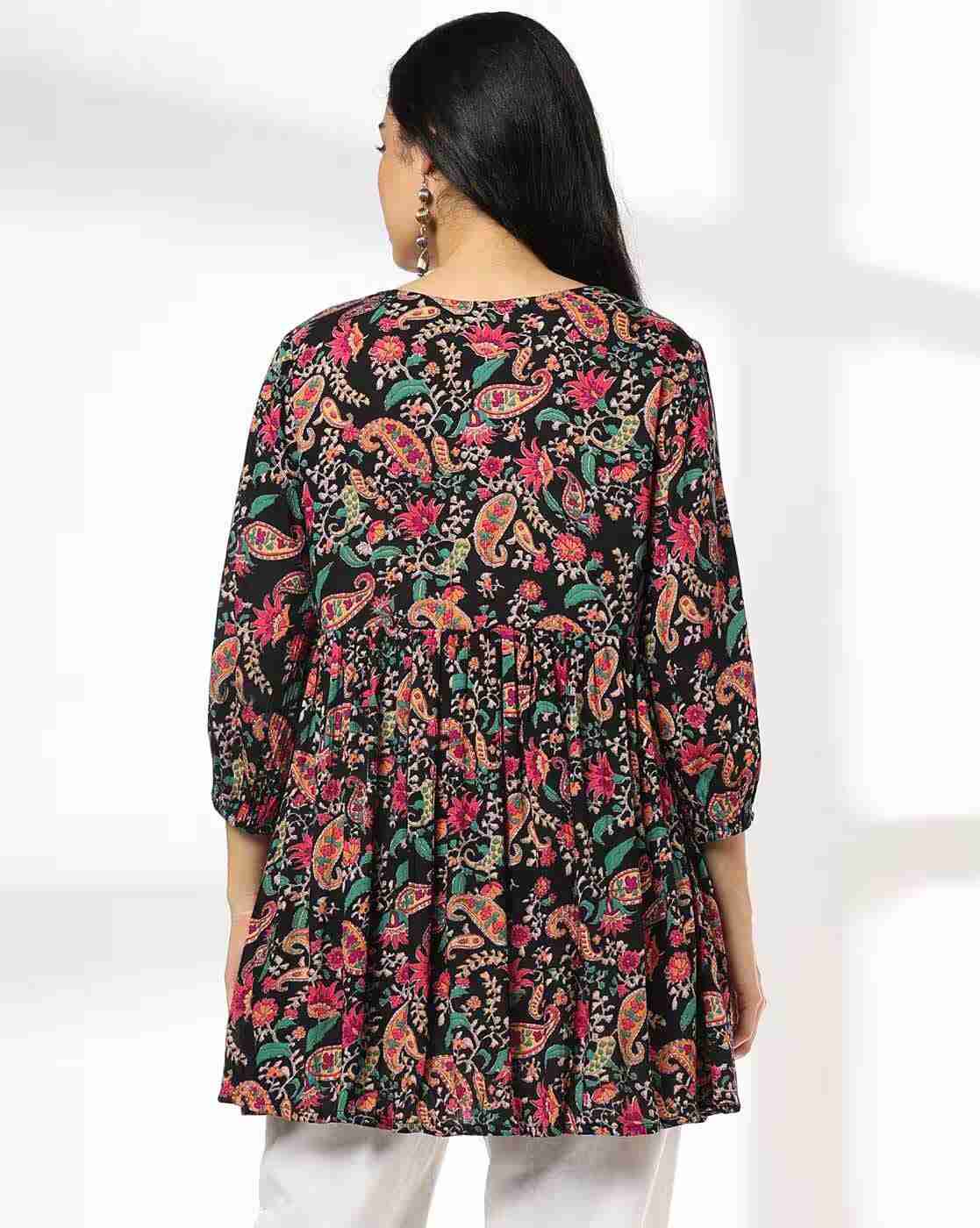 FUSION | Women Paisley Print Flared Kurti|2