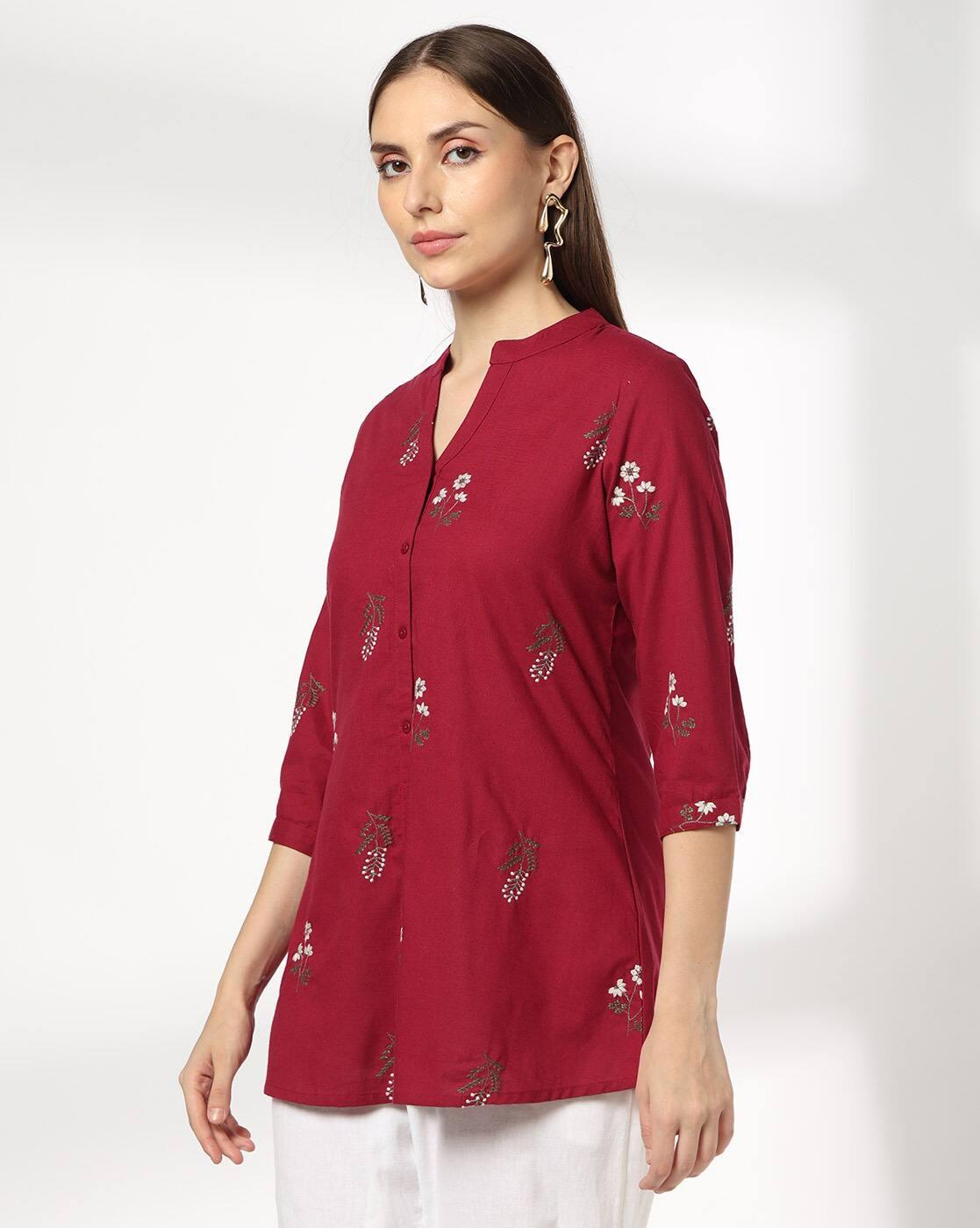 FUSION | Women Embroidered A-Line Tunic|1