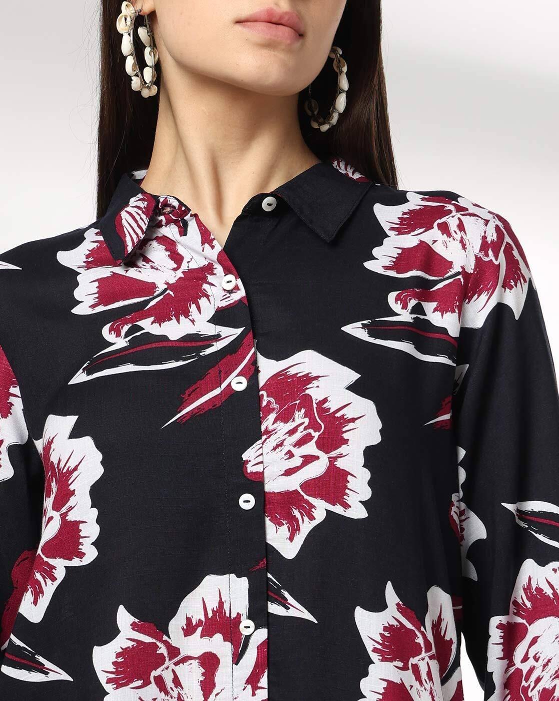 FUSION | Women Floral Print Straight Kurta|3