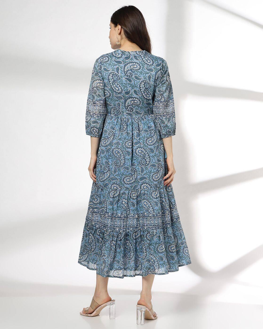 FUSION | Women Paisley Print Tiered Dress|2