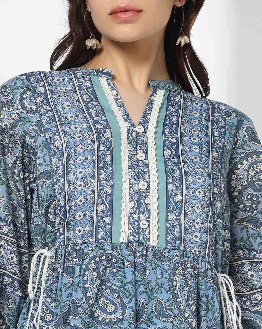 FUSION | Women Paisley Print Tiered Dress|3