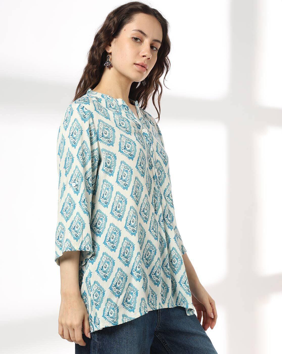 FUSION | Women Geometric Print Straight Kurti|1