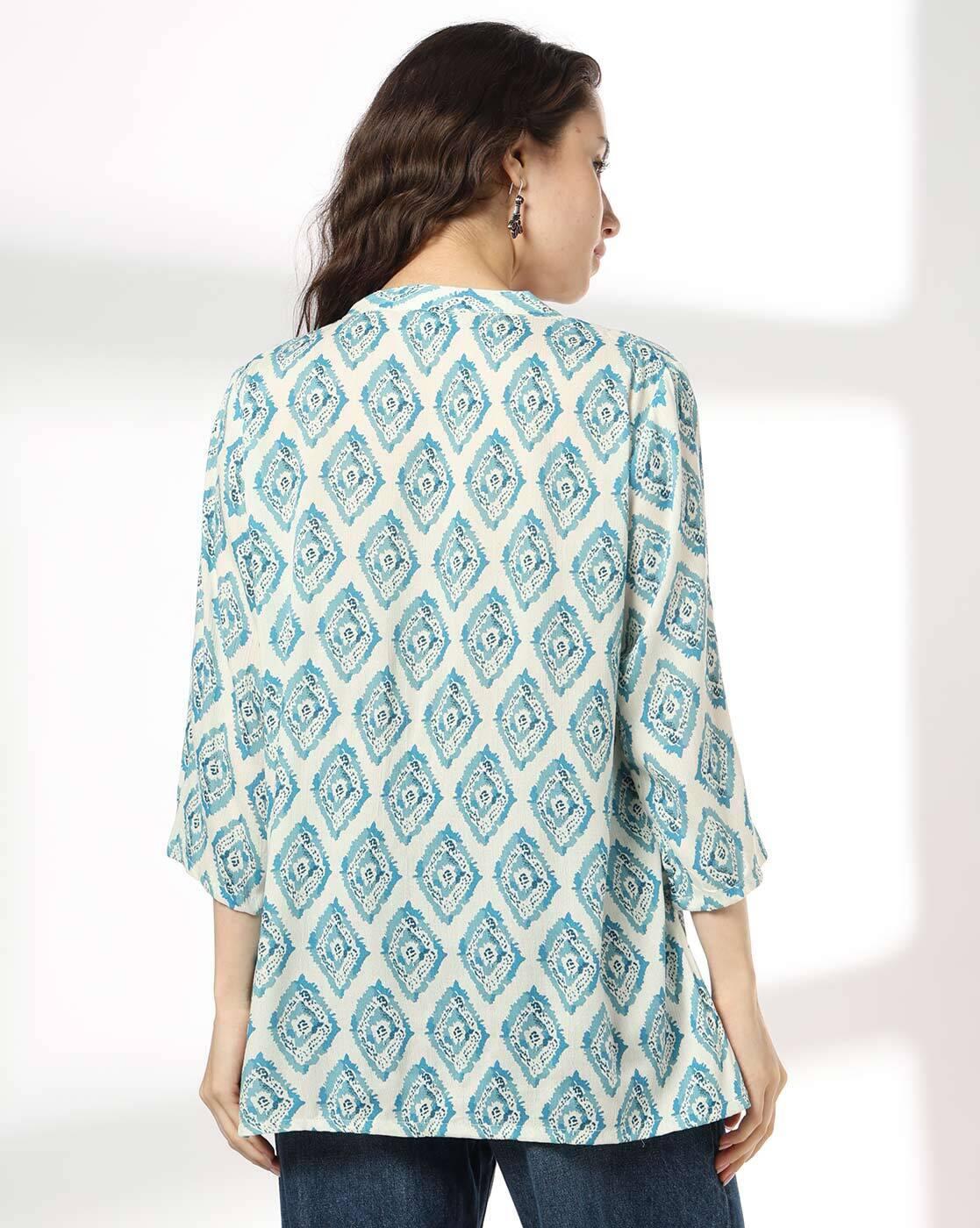 FUSION | Women Geometric Print Straight Kurti|2