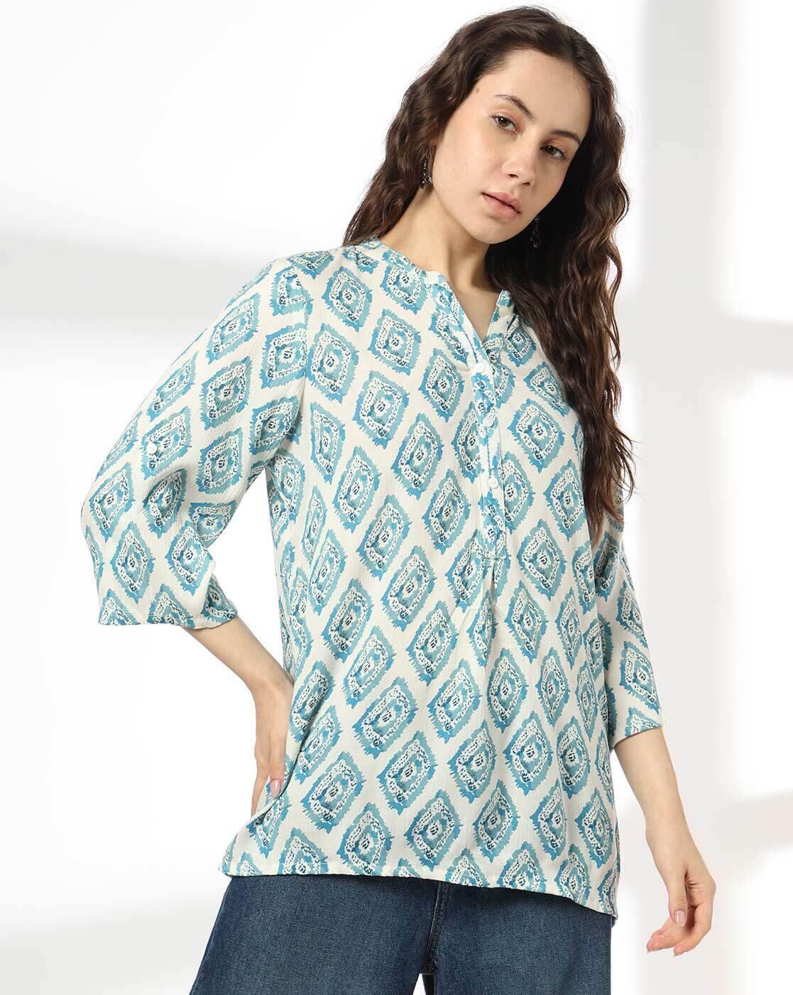 FUSION | Women Geometric Print Straight Kurti|3