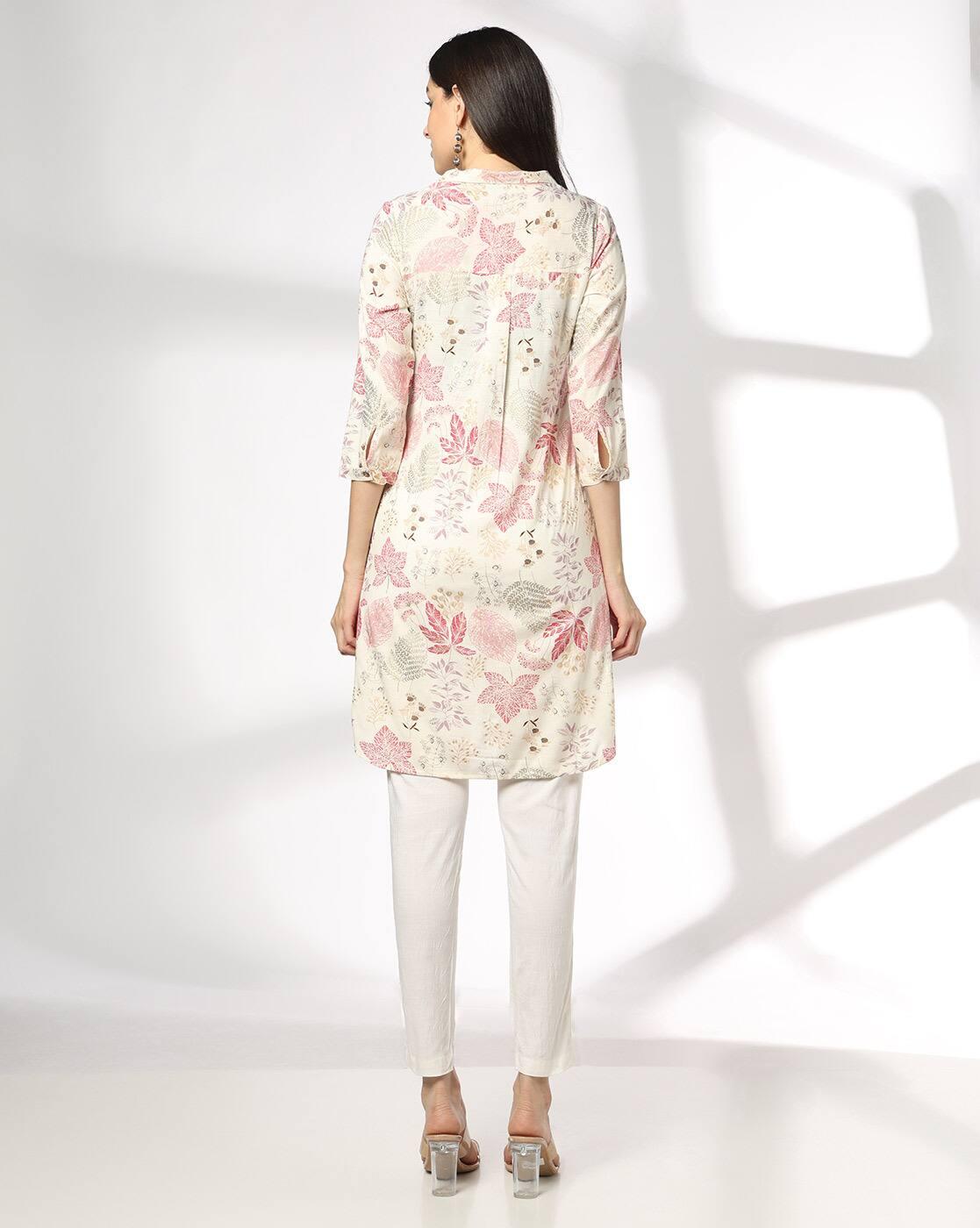 FUSION | Women Leaf Print Straight Kurti|2