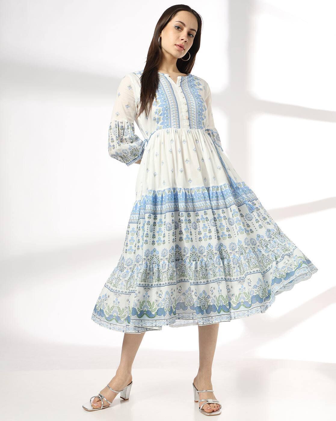 FUSION | Women Floral Print Tiered Dress|0