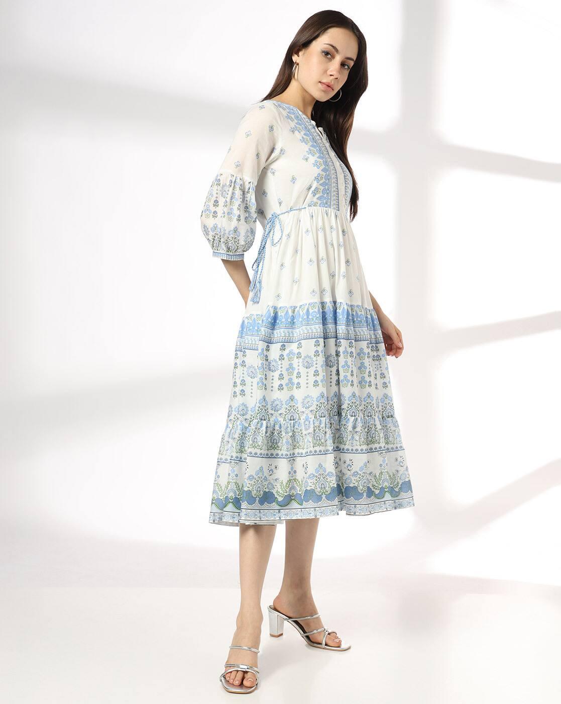 FUSION | Women Floral Print Tiered Dress|1