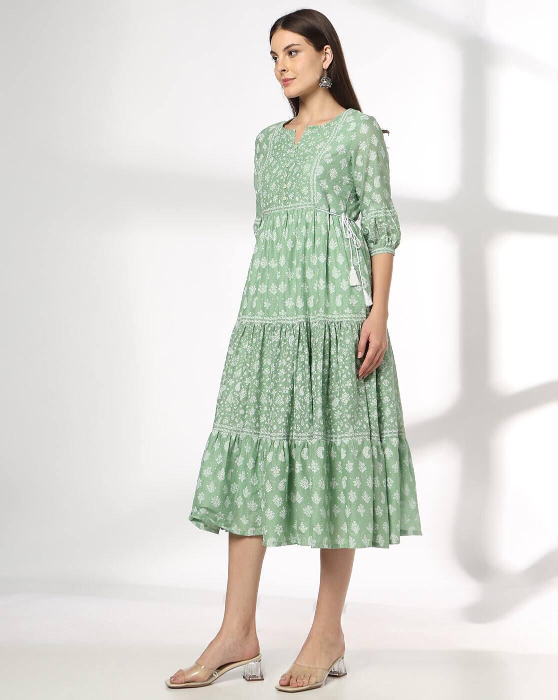 FUSION | Women Floral Print Tiered Dress|1