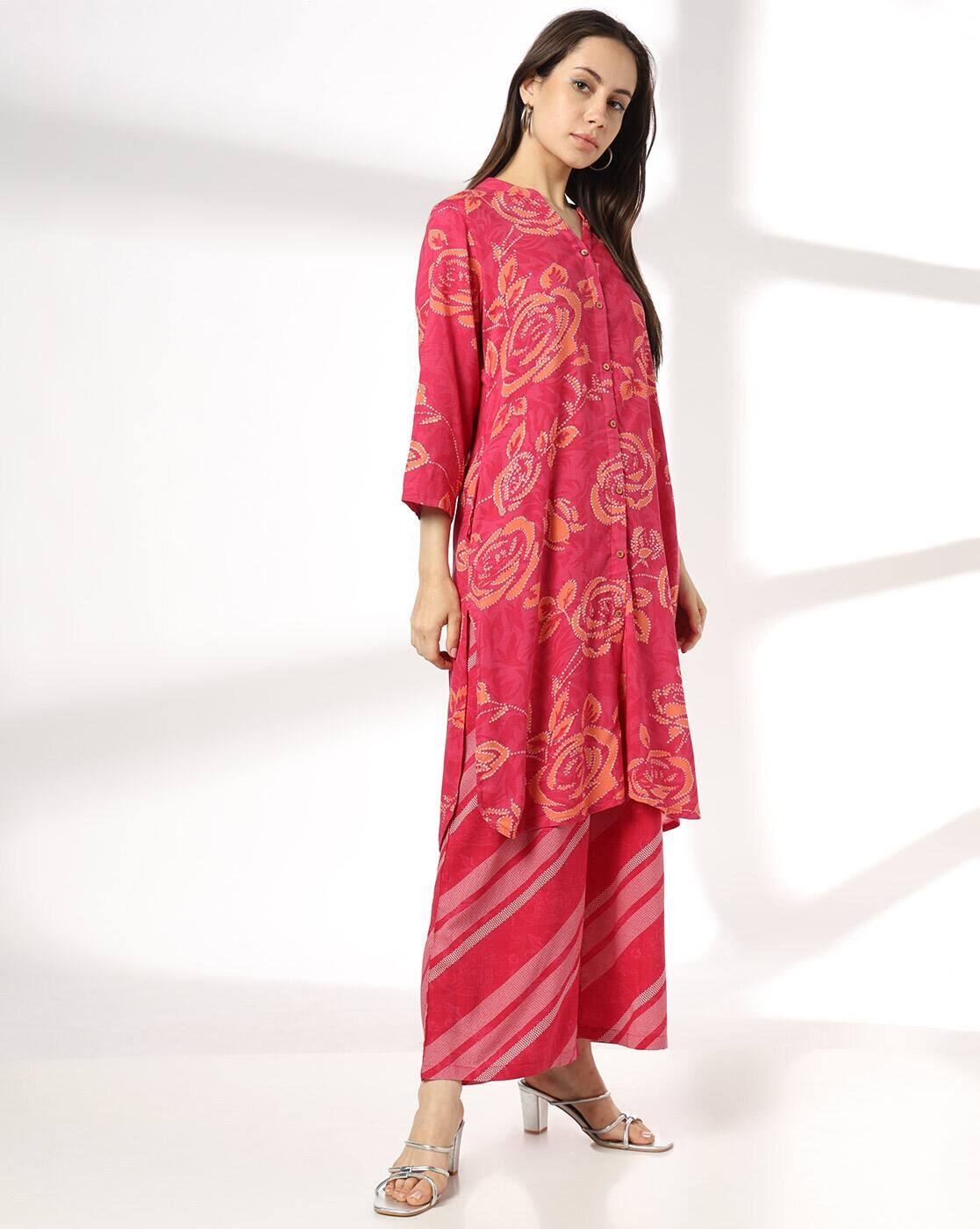 FUSION | Women Floral Print Straight Kurta & Bottom Set|1