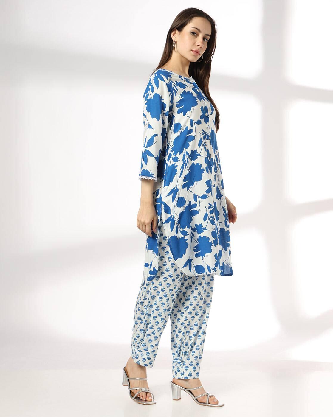 FUSION | Women Floral Print Straight Kurta & Bottom Set|1