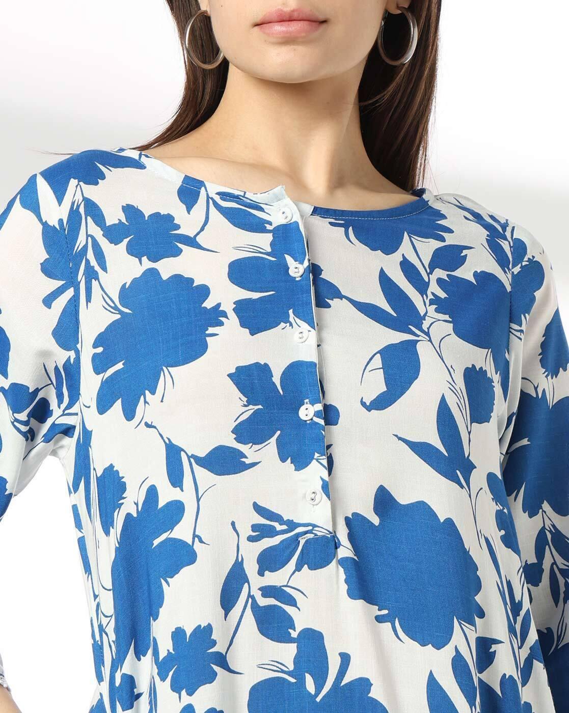 FUSION | Women Floral Print Straight Kurta & Bottom Set|3
