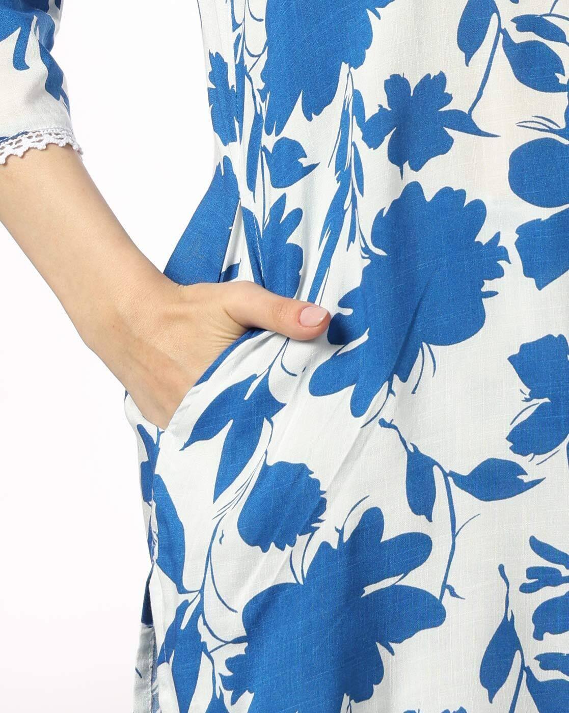 FUSION | Women Floral Print Straight Kurta & Bottom Set|4