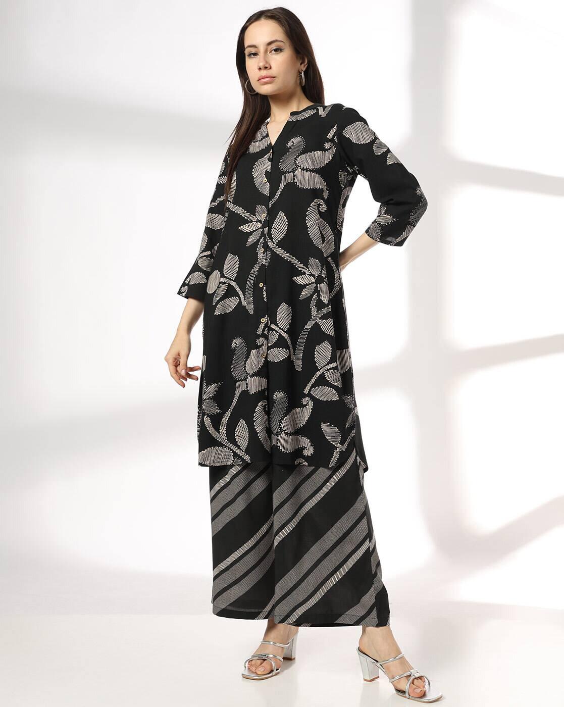 FUSION | Women Printed Straight Kurta & Bottom Set|0