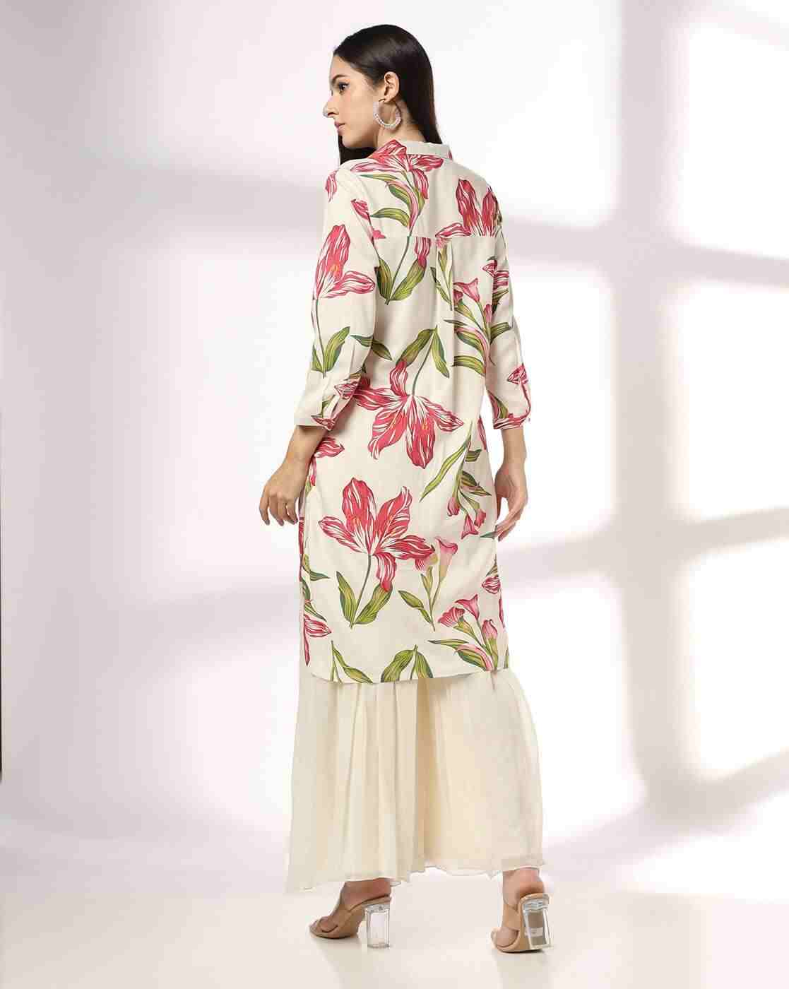 FUSION | Women Floral Print Straight Kurta|2