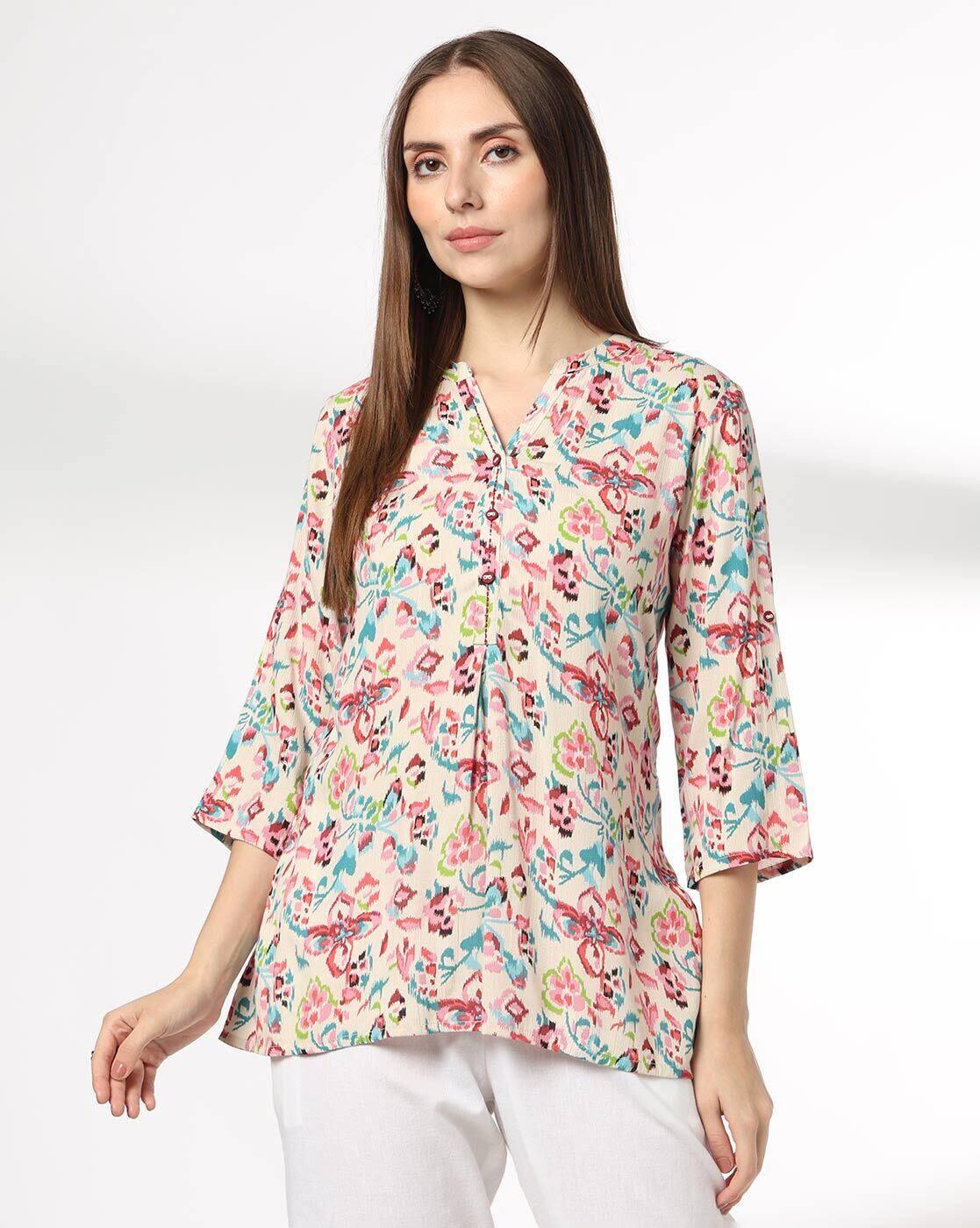 FUSION | Women Floral Print Flared Kurti|0