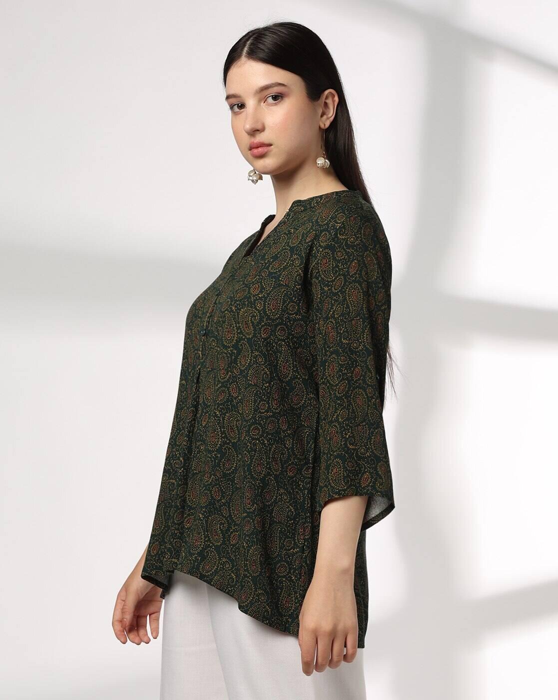 FUSION | Women Paisley Print A-Line Kurti|1