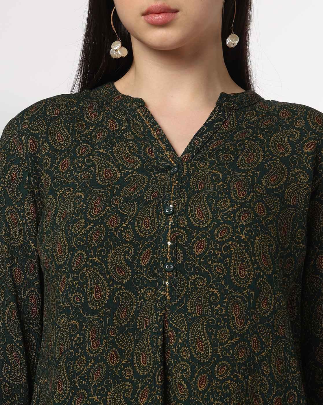 FUSION | Women Paisley Print A-Line Kurti|3
