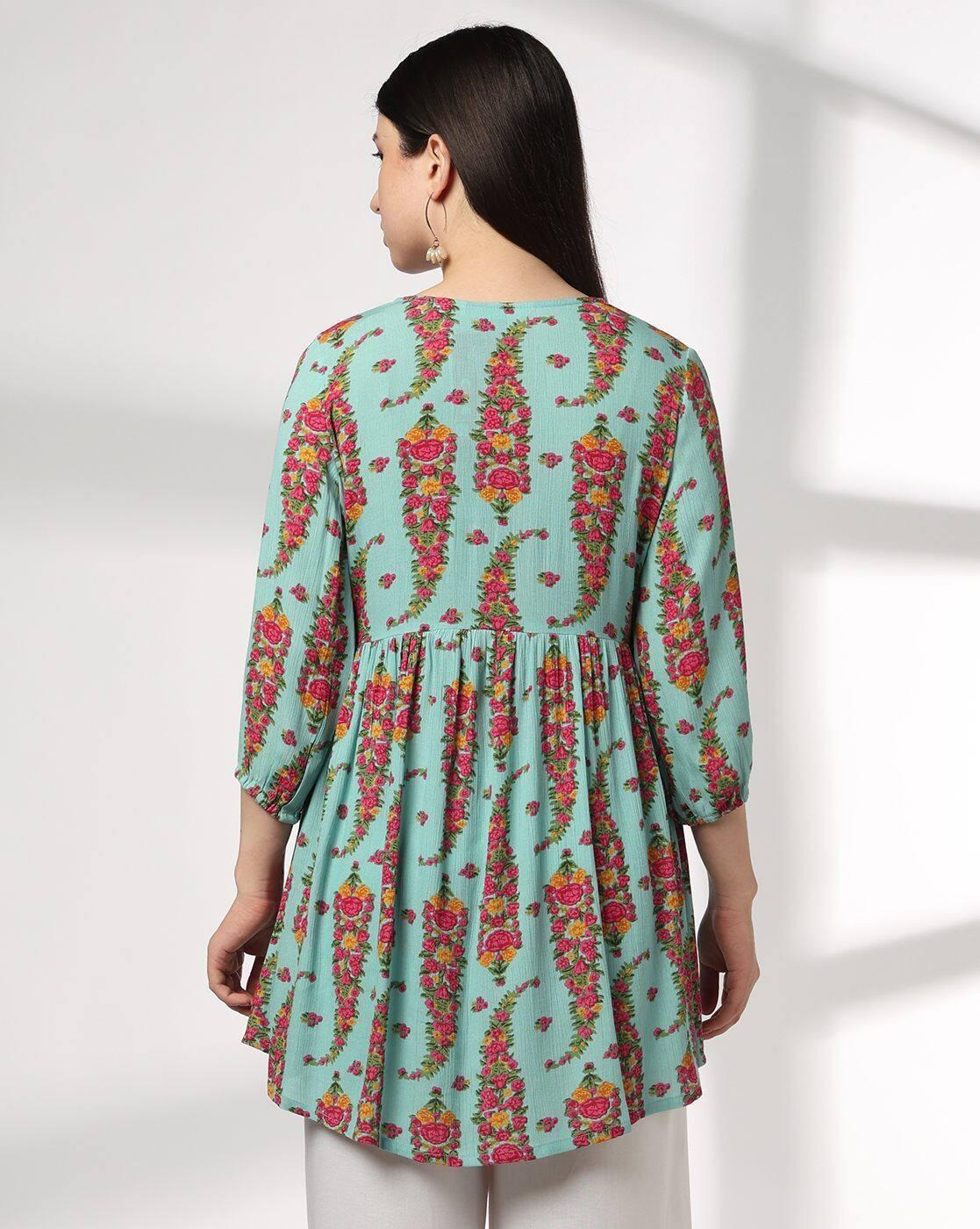 FUSION | Women Floral Print Alia Cut A-Line Kurti|2