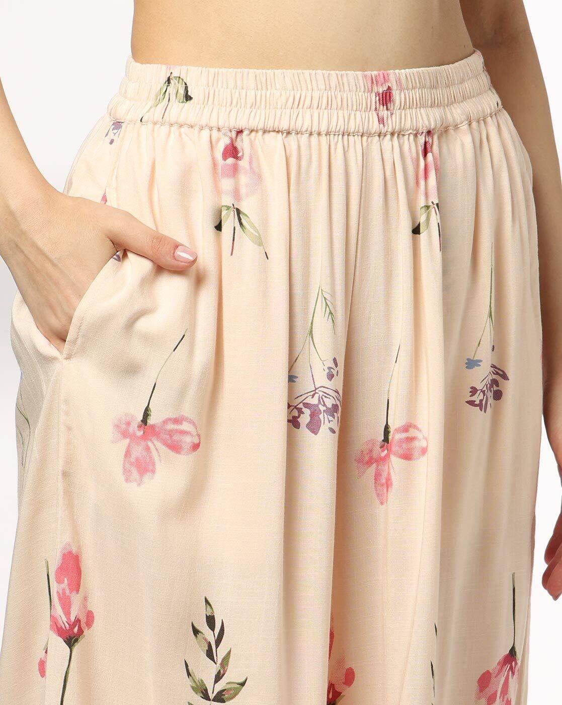 FUSION | Women Floral Print Straight Kurta & Pants Co-Ord Set|4