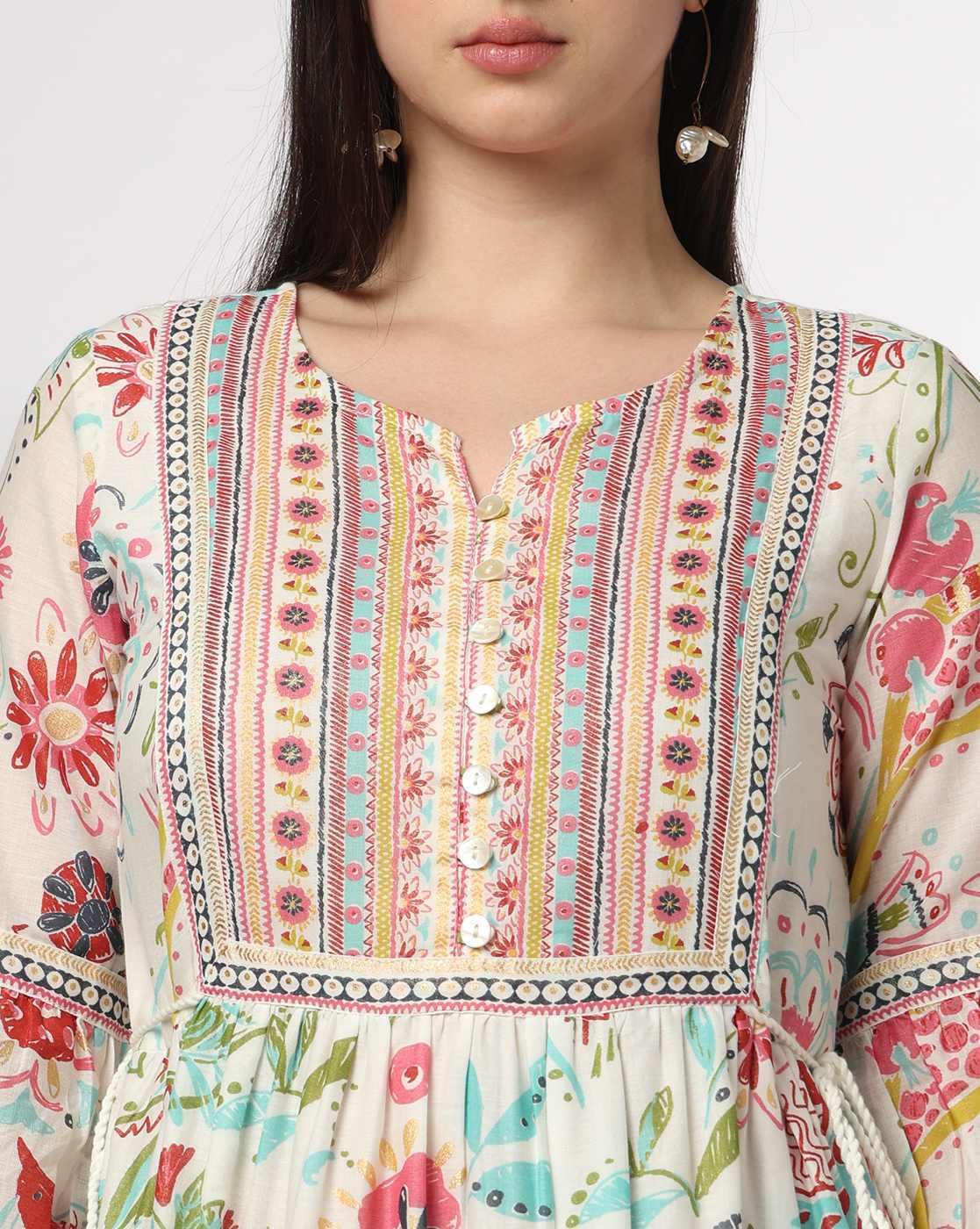 FUSION | Women Floral Print Fit & Flare Maxi Dress|3
