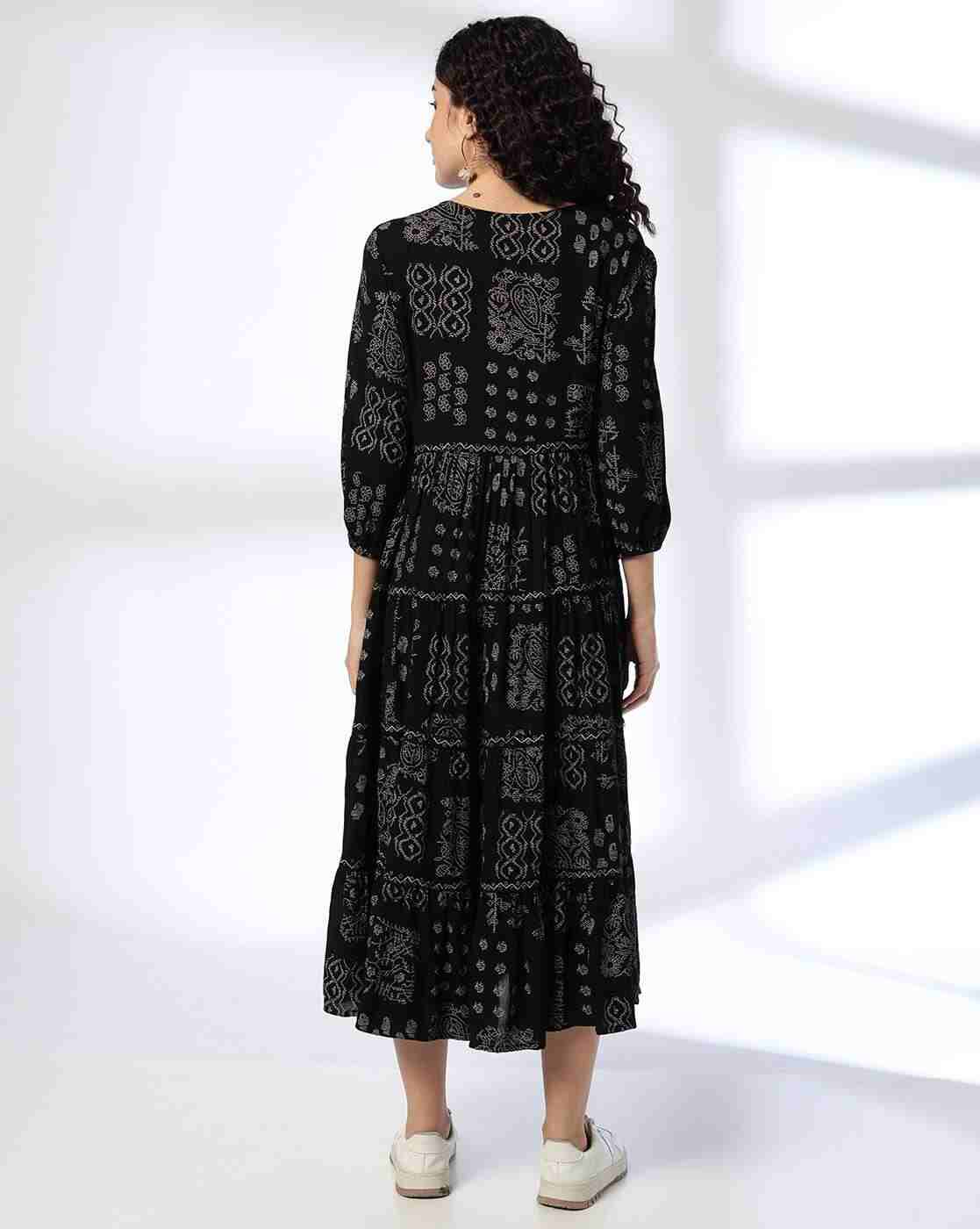 FUSION | Women Printed A-Line Dress|2