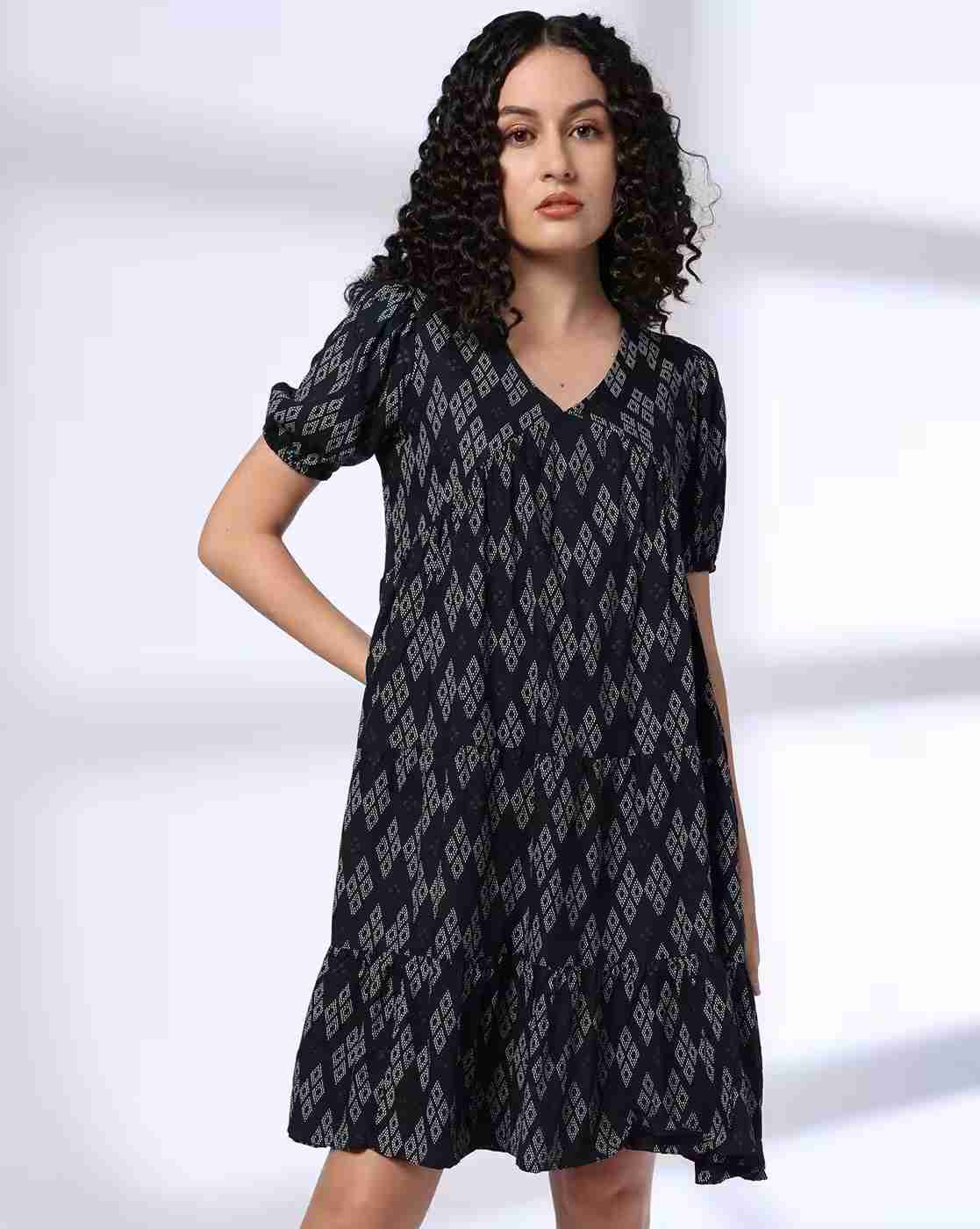 FUSION | Women Printed Tiered Dress|0