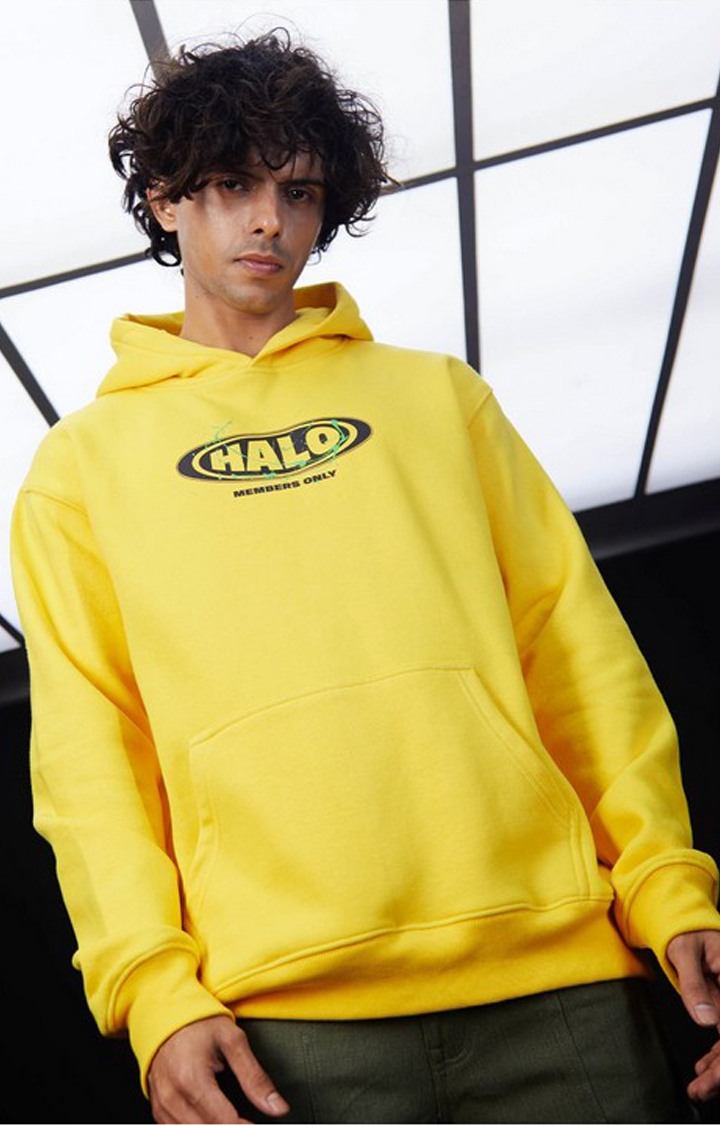 Men's Yellow Cotton Typographic Future Is Stupid Hoodies