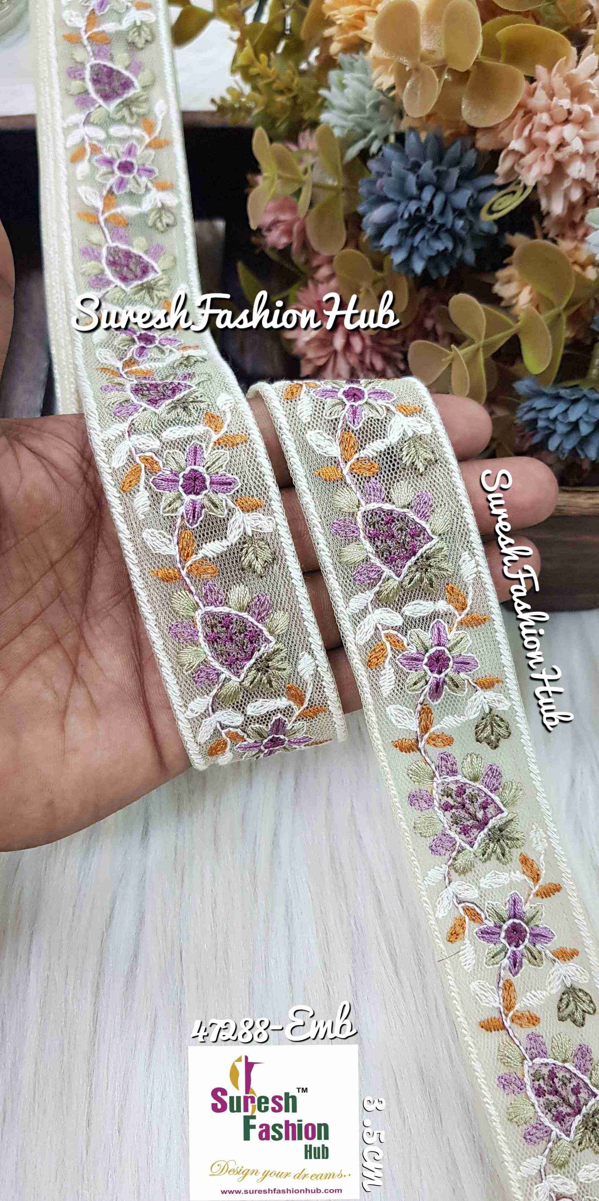 Embroidered Floral Lace Trim