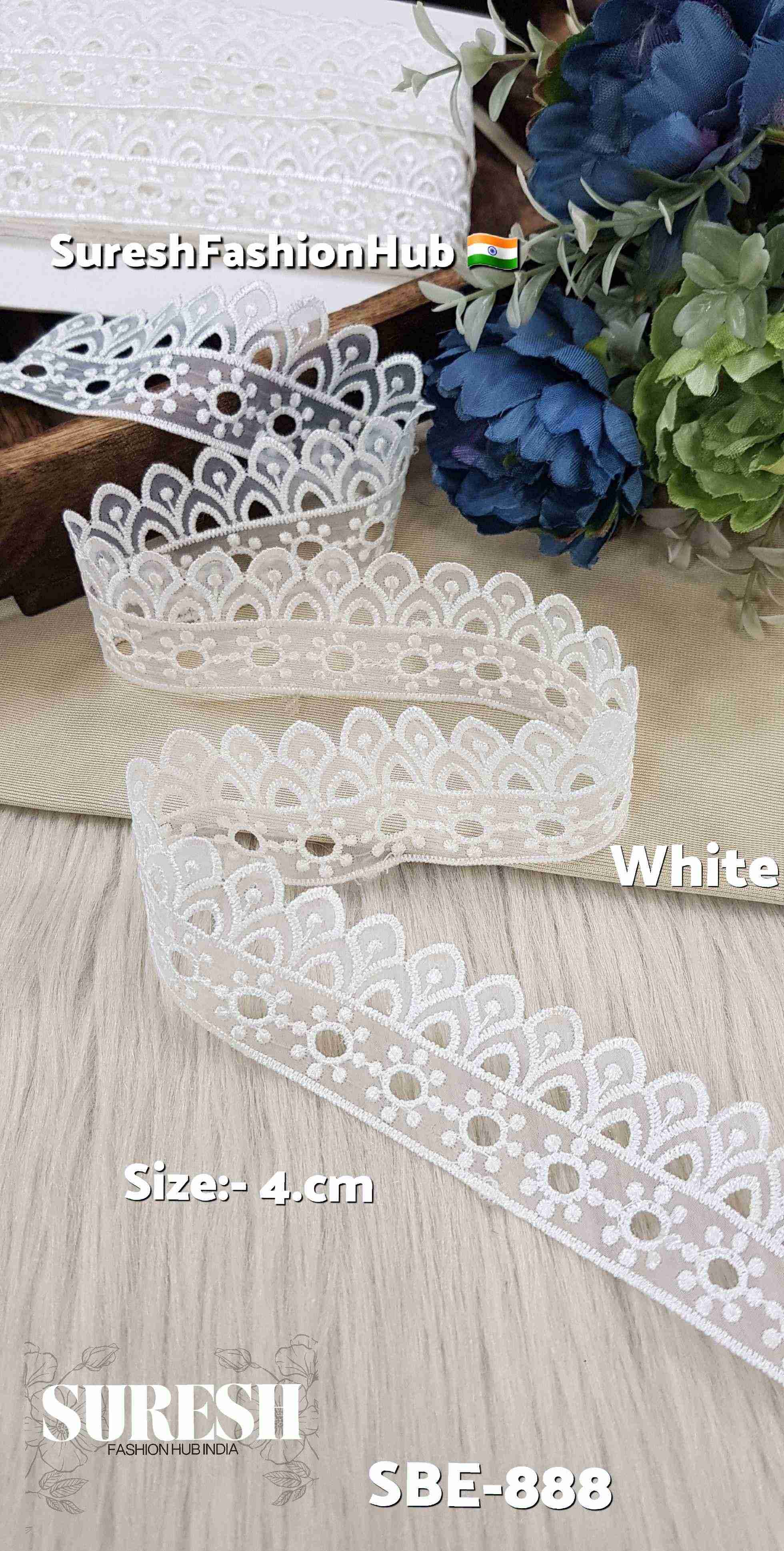 Ethereal Bloom White Organza Lace