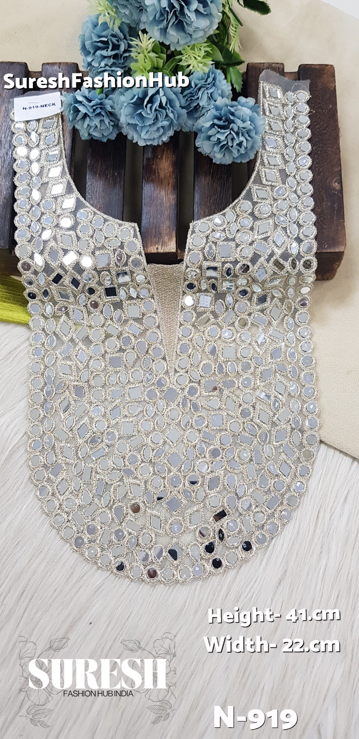 N-919 Pearl Geometric Net Neck Design