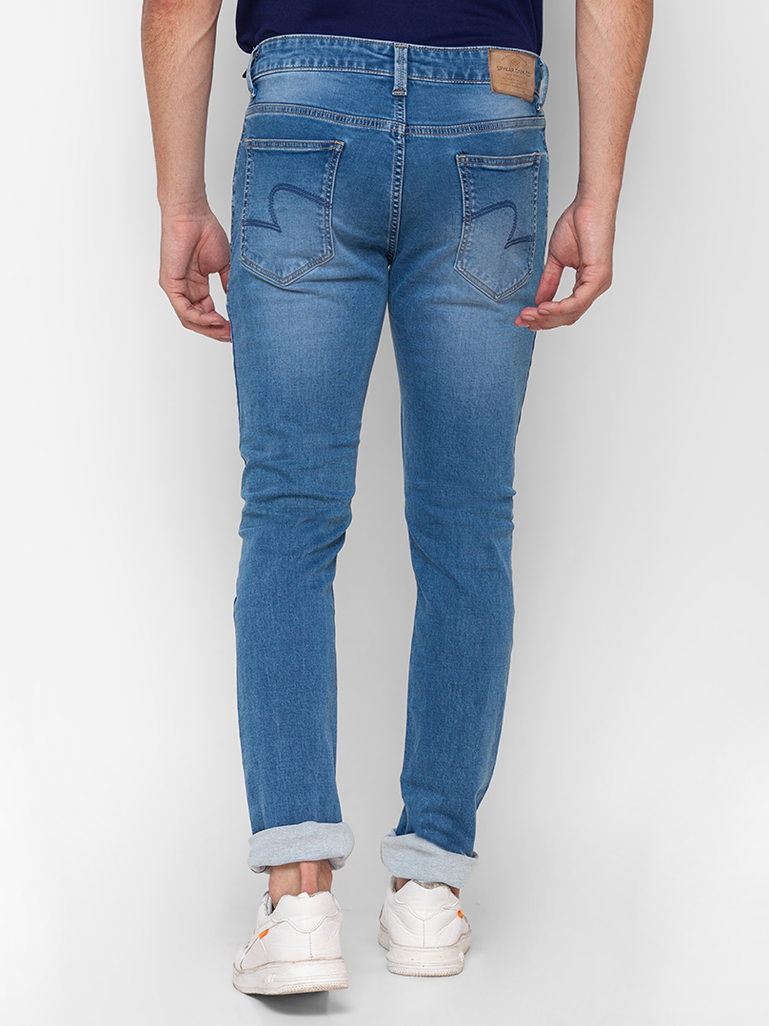 Spykar Light Blue Cotton Slim Fit Narrow Length Jeans For Men (Skinny) -  skn02bb16ltblue