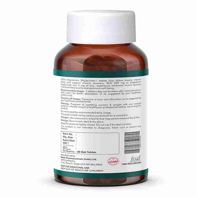 Fytika | Magnesium Bisglycinate + | Health Supplement | For Adults | 30 Tab