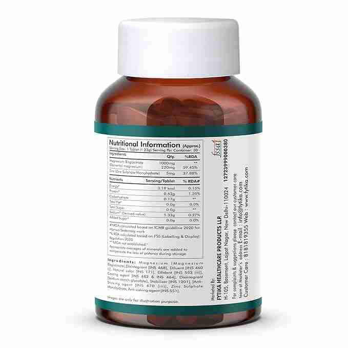 Fytika | Magnesium Bisglycinate + | Health Supplement | For Adults | 30 Tab