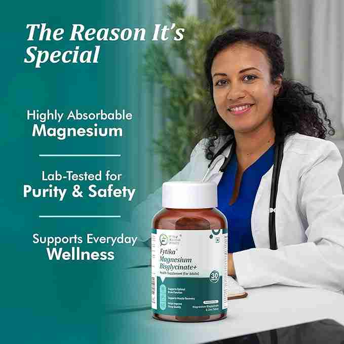 Fytika | Magnesium Bisglycinate + | Health Supplement | For Adults | 30 Tab