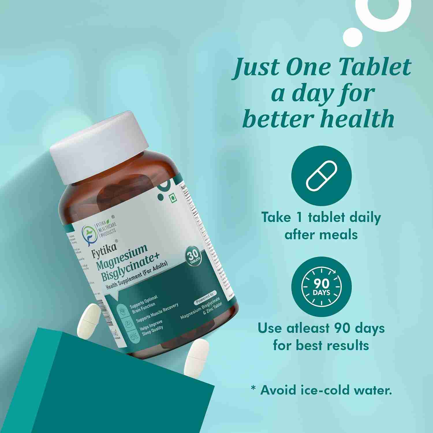 Fytika | Magnesium Bisglycinate + | Health Supplement | For Adults | 30 Tab