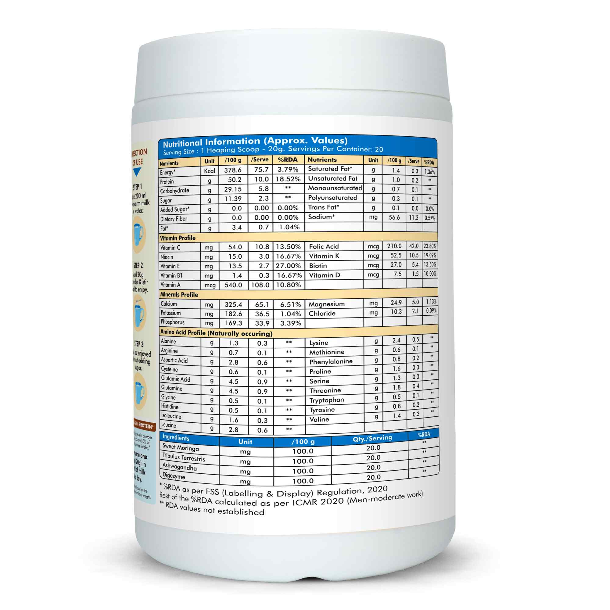 Fytika | Daily Protein Powder | Vanila Flavor | 400G