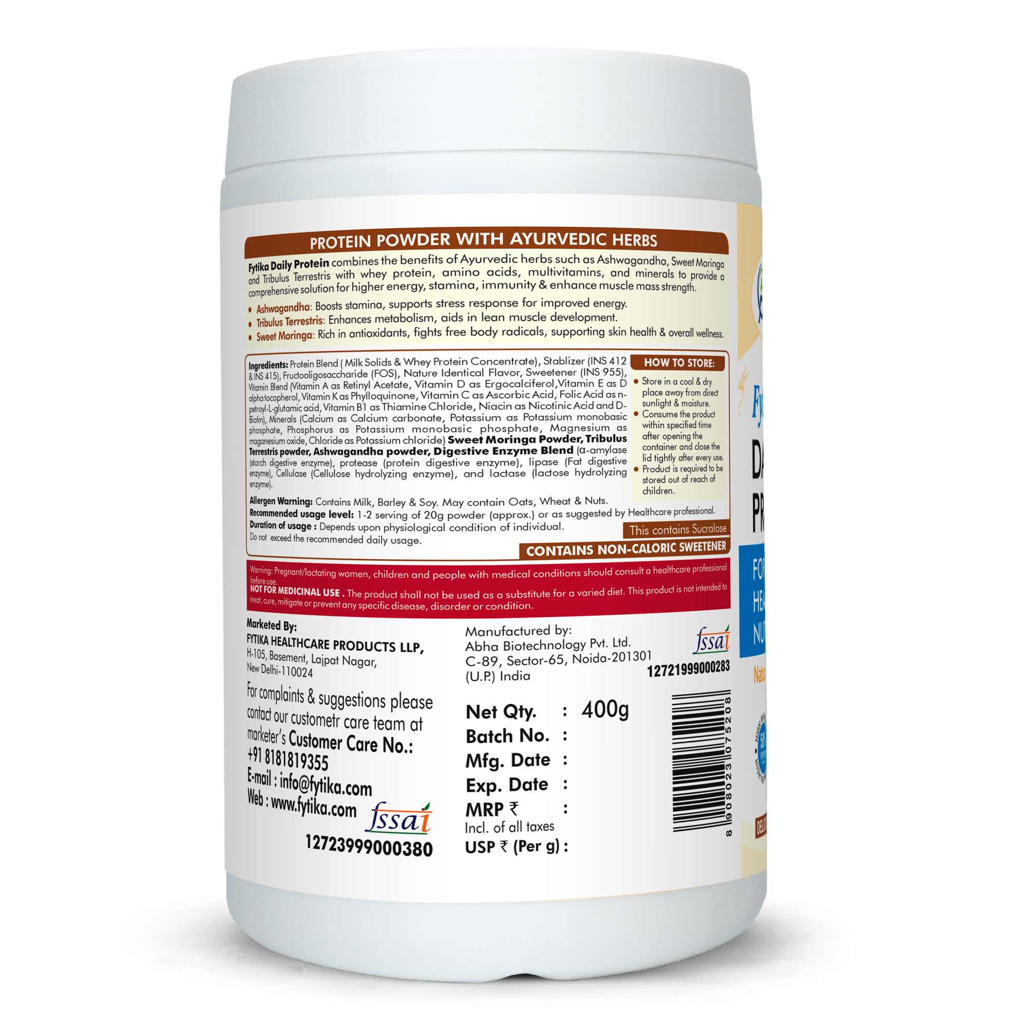 Fytika | Daily Protein Powder | Vanila Flavor | 400G