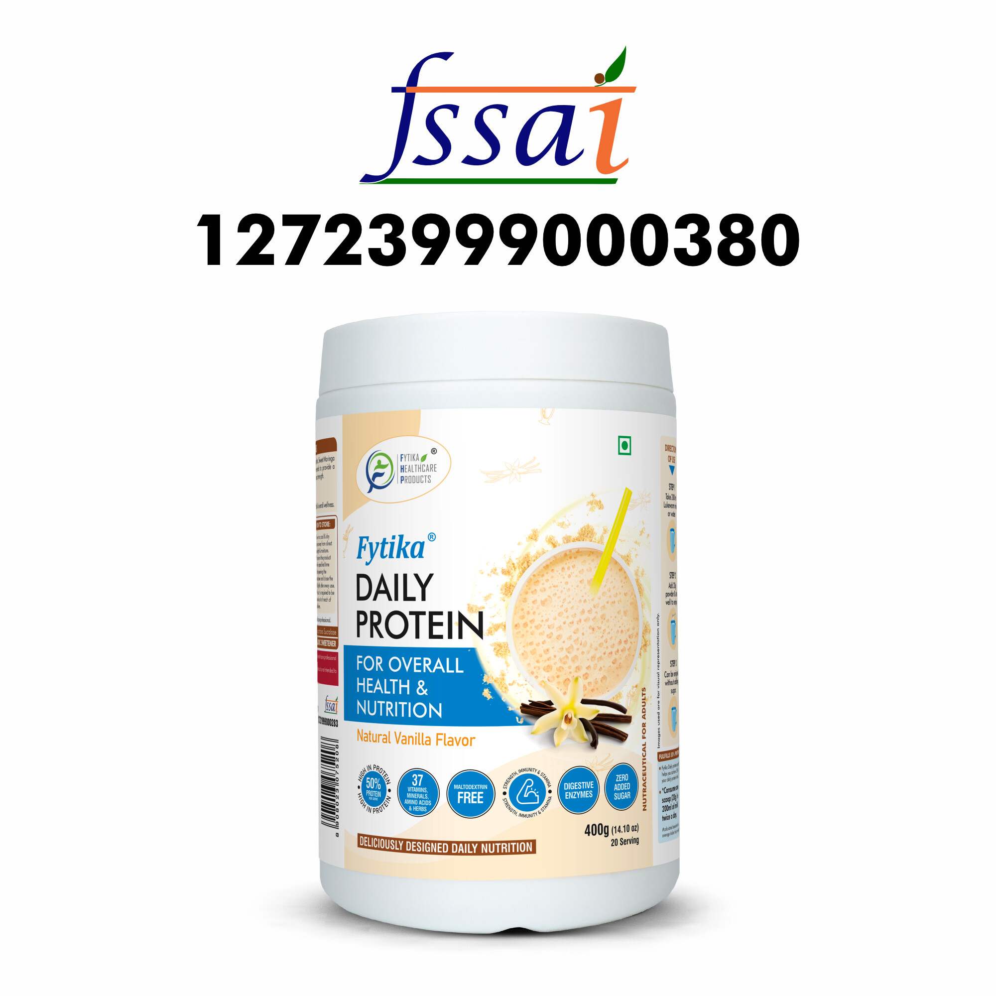 Fytika | Daily Protein Powder | Vanila Flavor | 400G