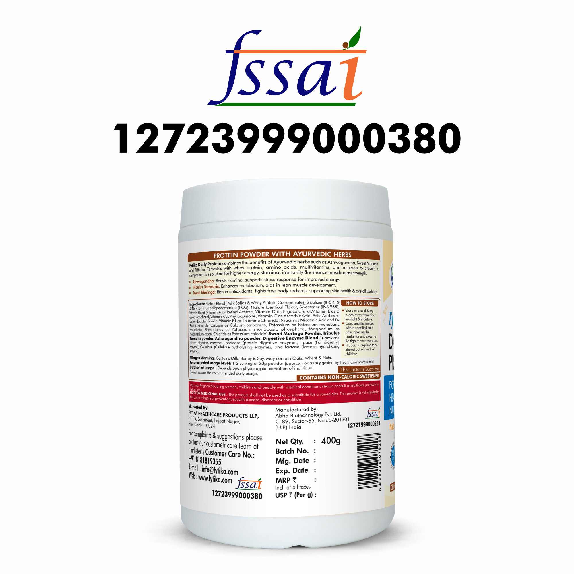 Fytika | Daily Protein Powder | Vanila Flavor | 400G