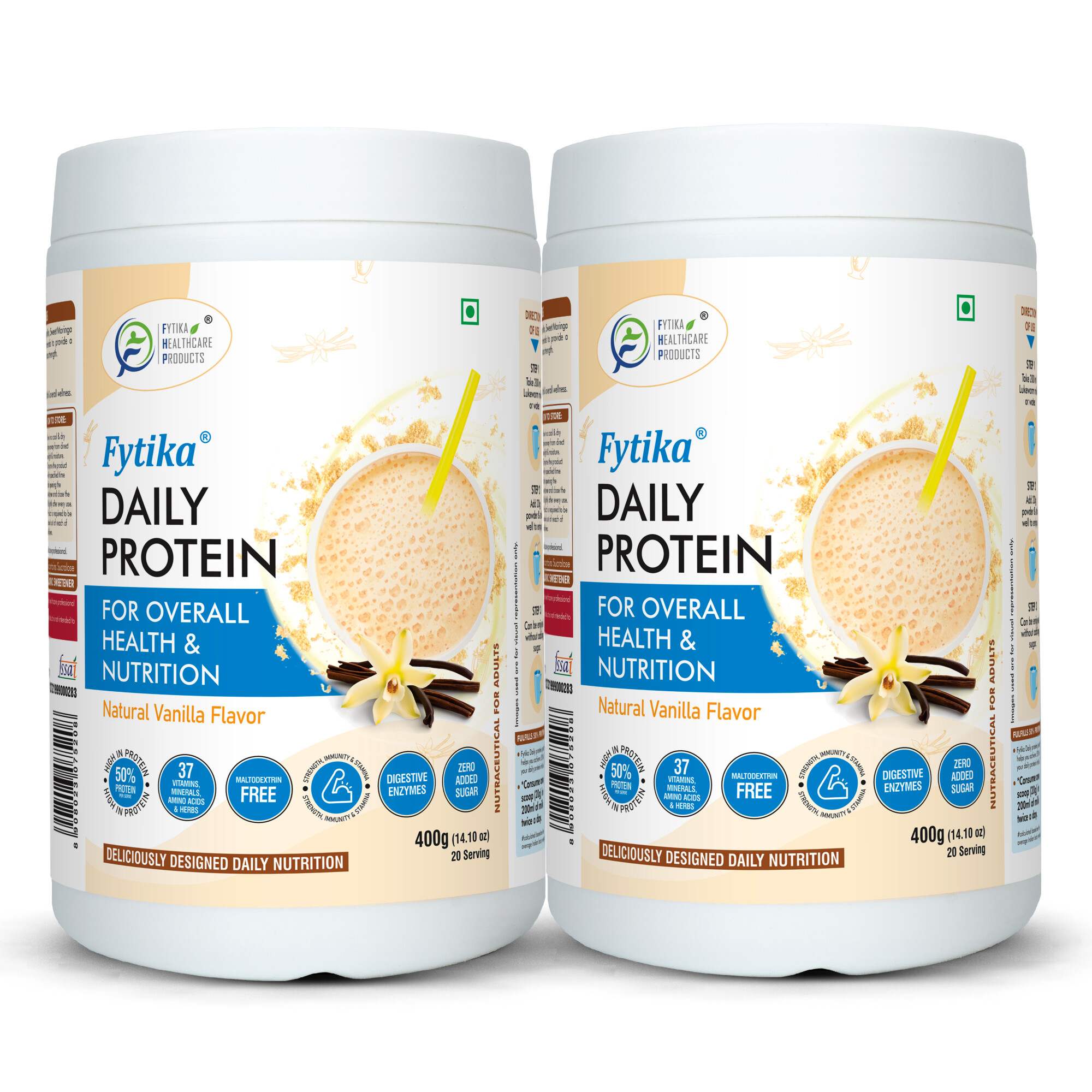 Fytika | Daily Protein Powder | Vanila Flavor | 400G