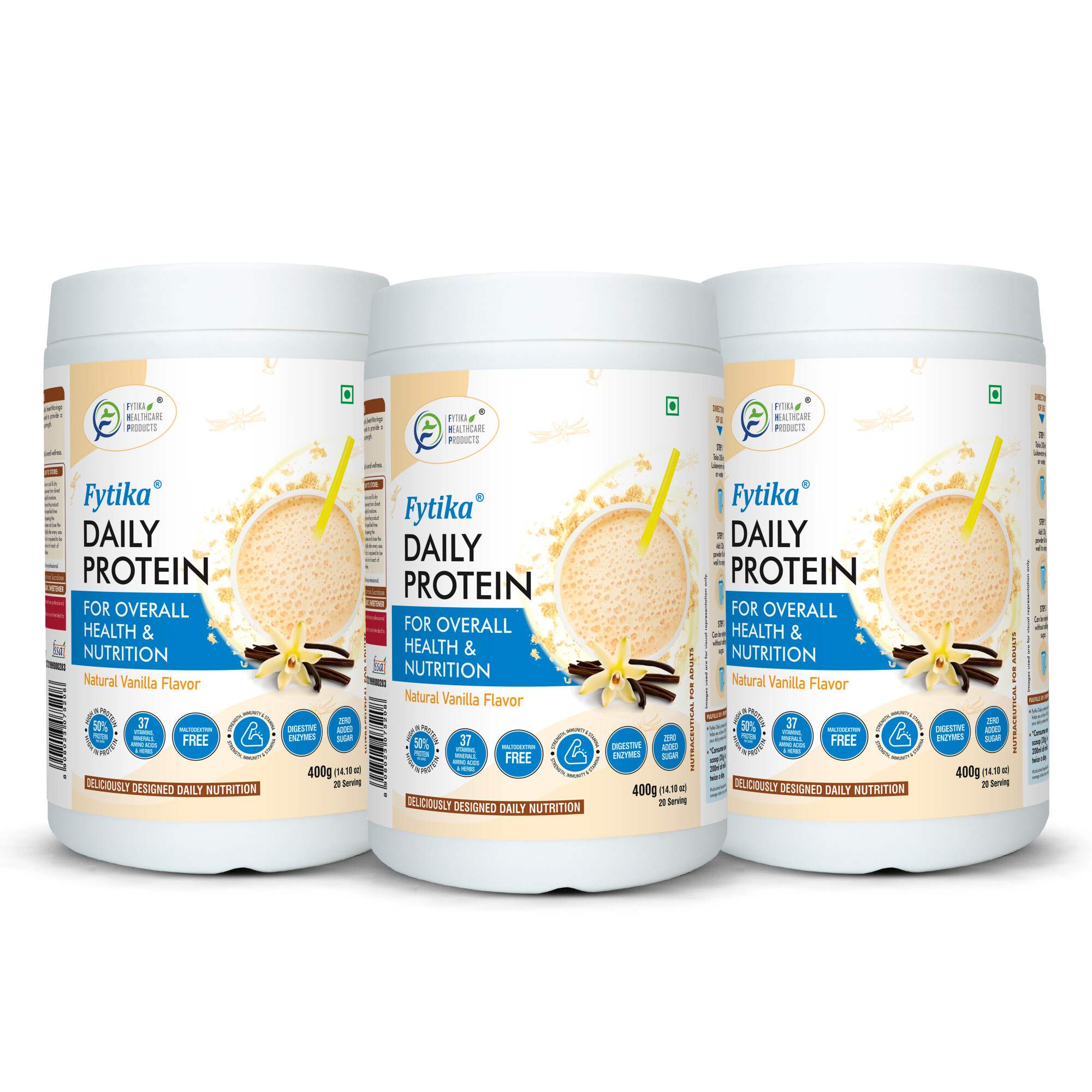 Fytika | Daily Protein Powder | Vanila Flavor | 400G