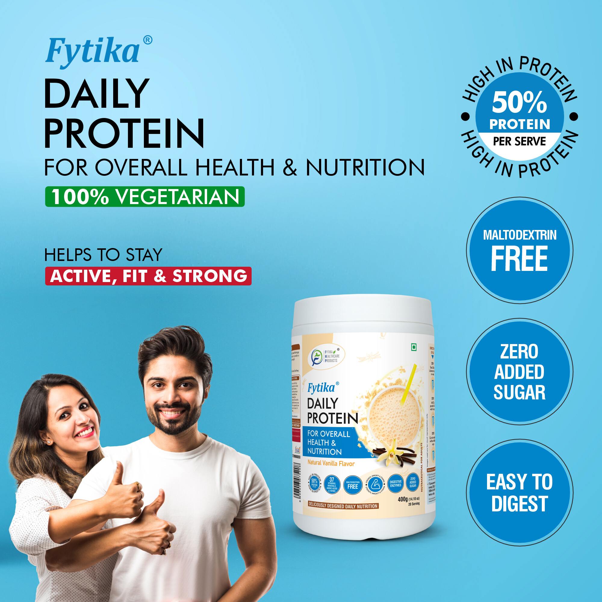 Fytika | Daily Protein Powder | Vanila Flavor | 400G