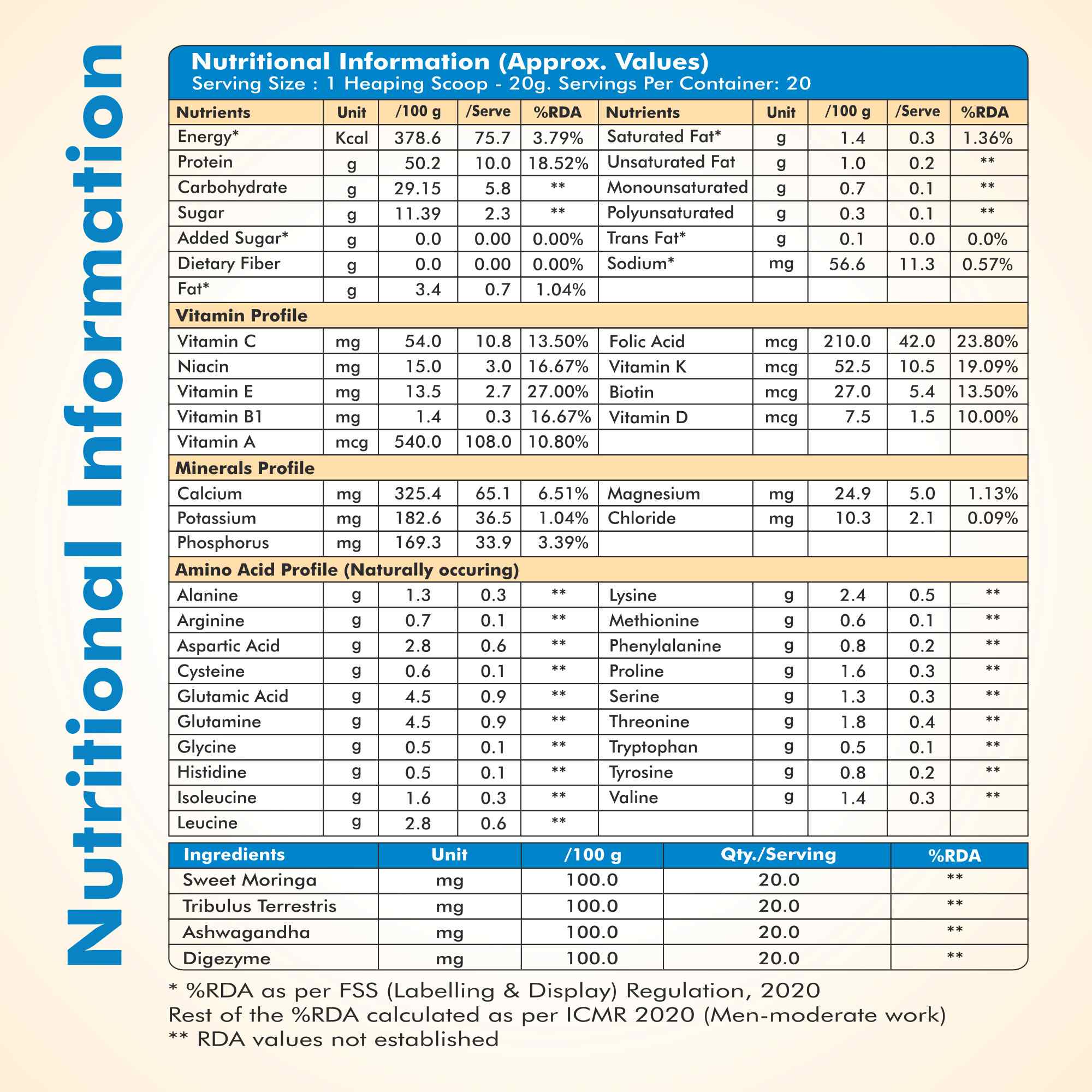 Fytika | Daily Protein Powder | Vanila Flavor | 400G