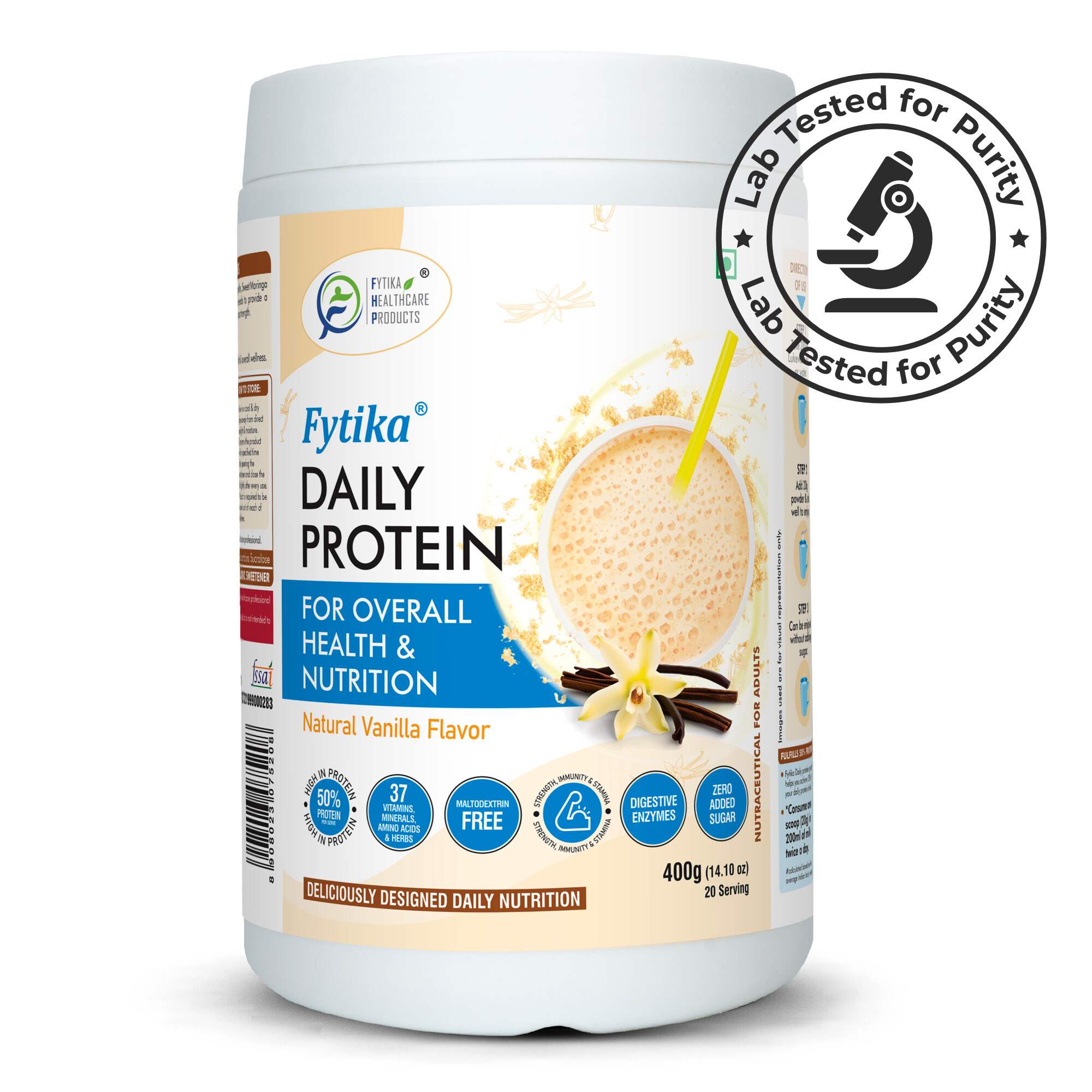 Fytika | Daily Protein Powder | Vanila Flavor | 400G